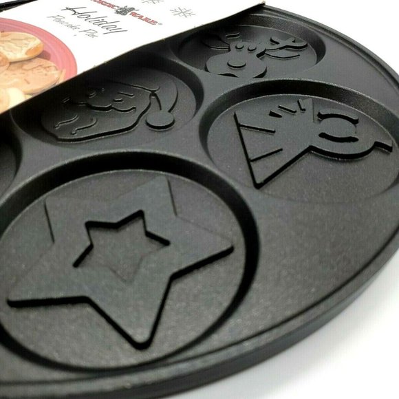 Nordic Ware Holiday Snowman Angel Pancake Pan Cast Aluminum Non-stick - Picture 7 of 13